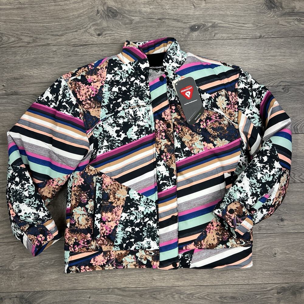 Free People Puffer Jacket Size XL Womens Multicolor Bunny Slope Printed $328